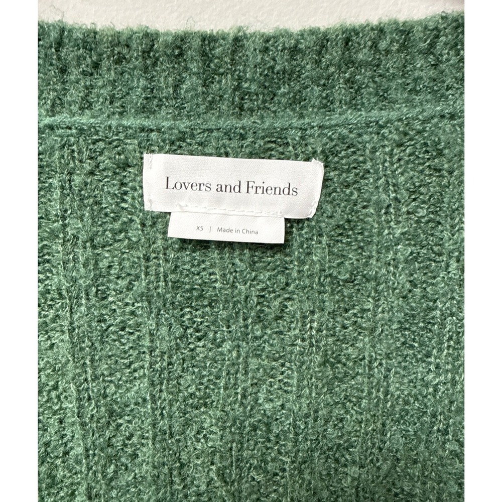 Revolve Lovers & Friends Caroline Cardigan Woman XS Green Moss Ribbed Wool Blend - Picture 5 of 8